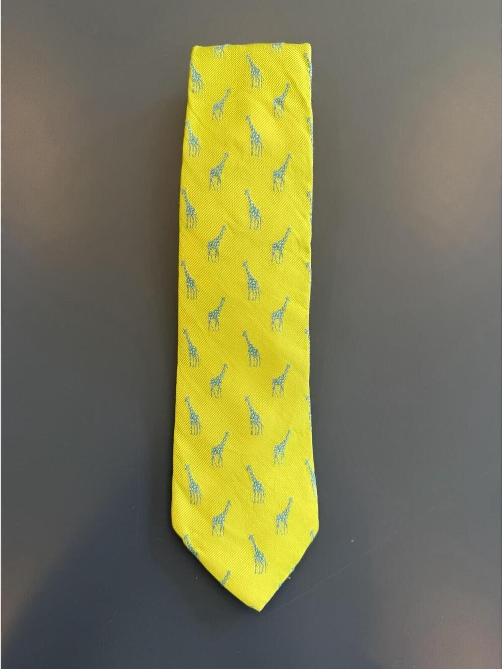 Men’s Lilly Pulitzer Palm Beach Tie W/ Safari Giraffe RARE Design 100% Silk